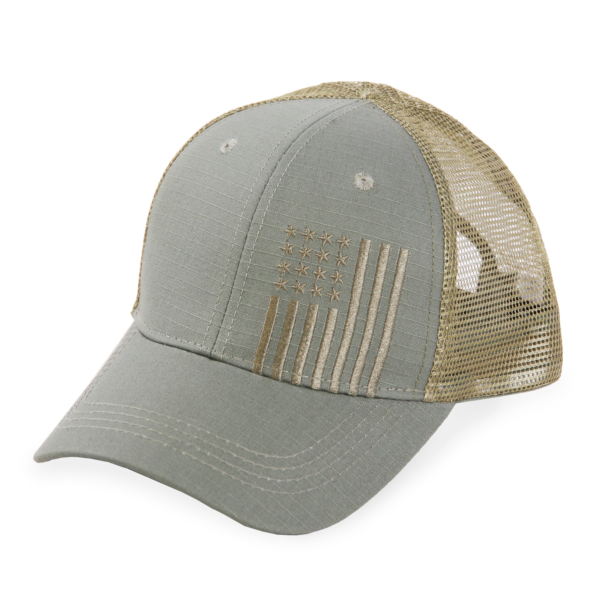 Embroidered American Flag - Trucker Mesh Hat