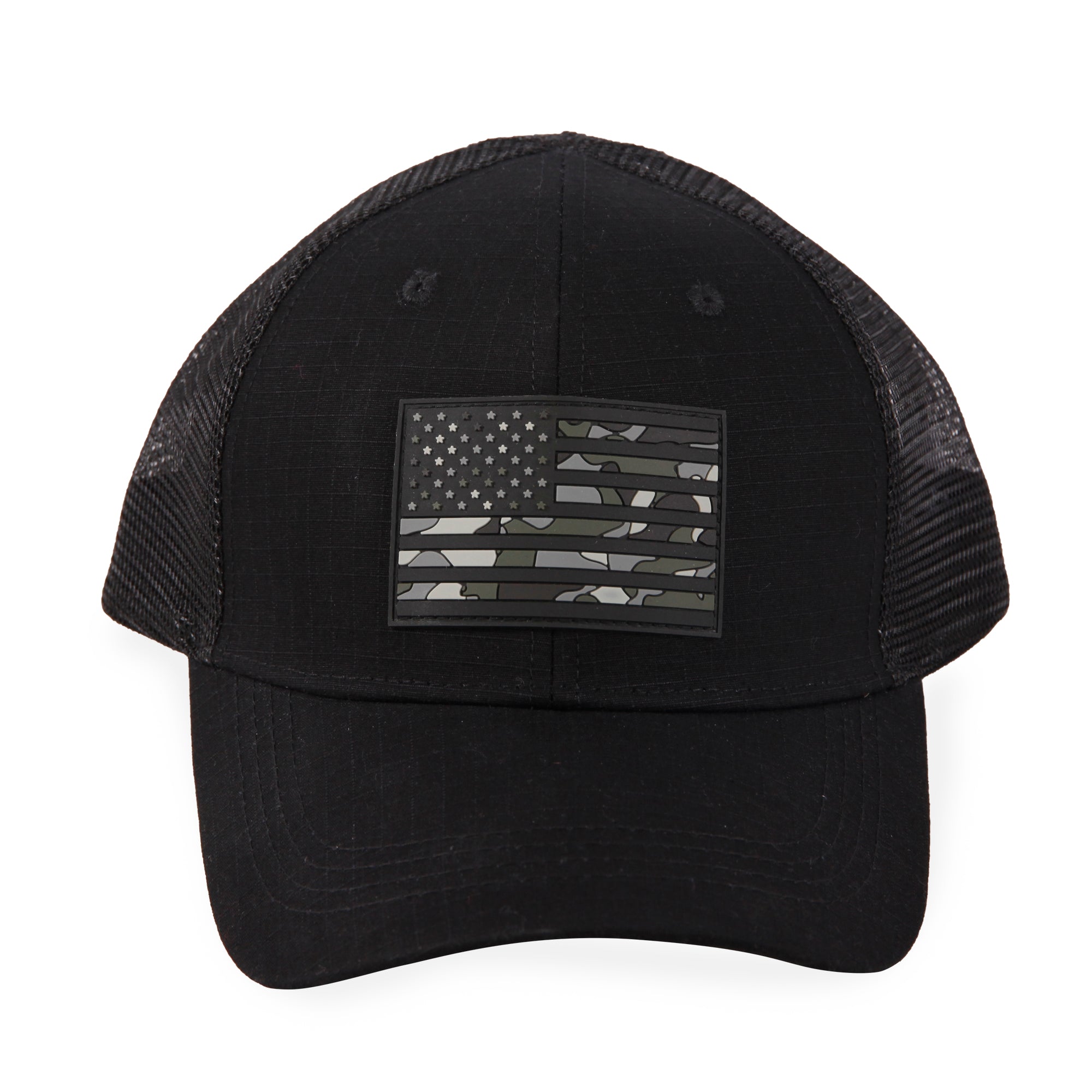 American Flag Camo Rubber Patch - Trucker Mesh Hat