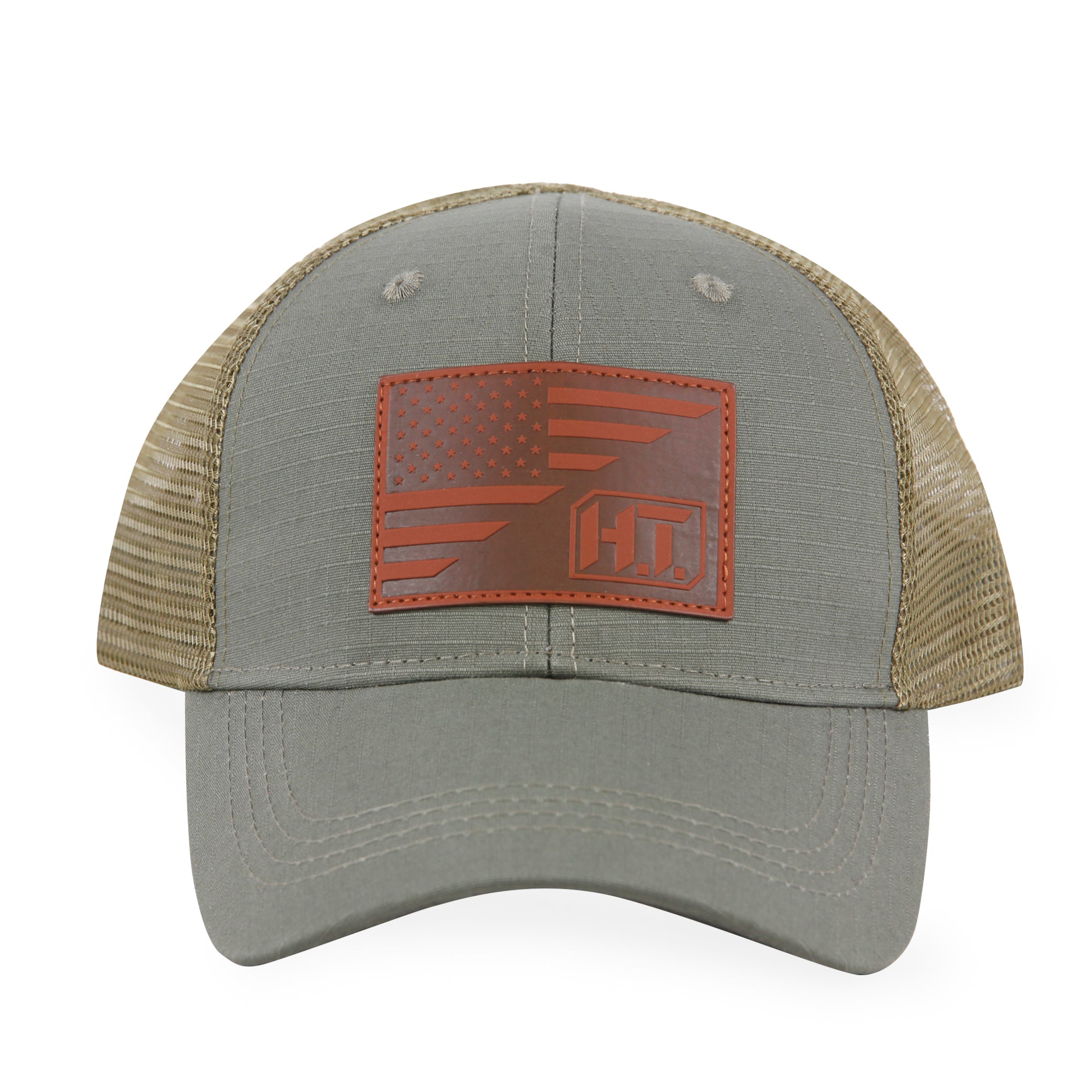 American Flag/HT Logo Leather Patch - Trucker Mesh